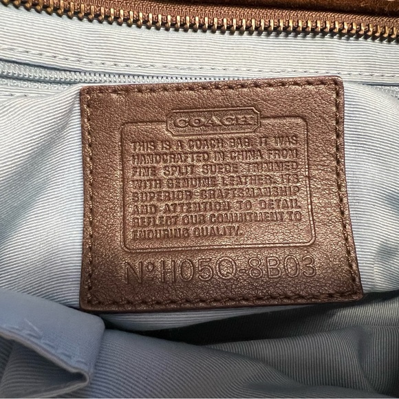 Coach Hampton Brown Suede Shoulder Bag 8B03 - Picture 5 of 5